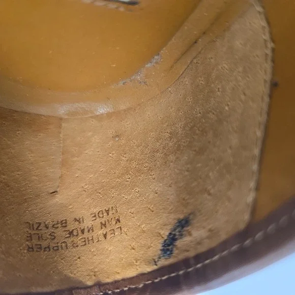 Etienne Aigner Tracy Brown Cream Leather Loafers Gold Bit Size 9.5M Brazil - Picture 5 of 6